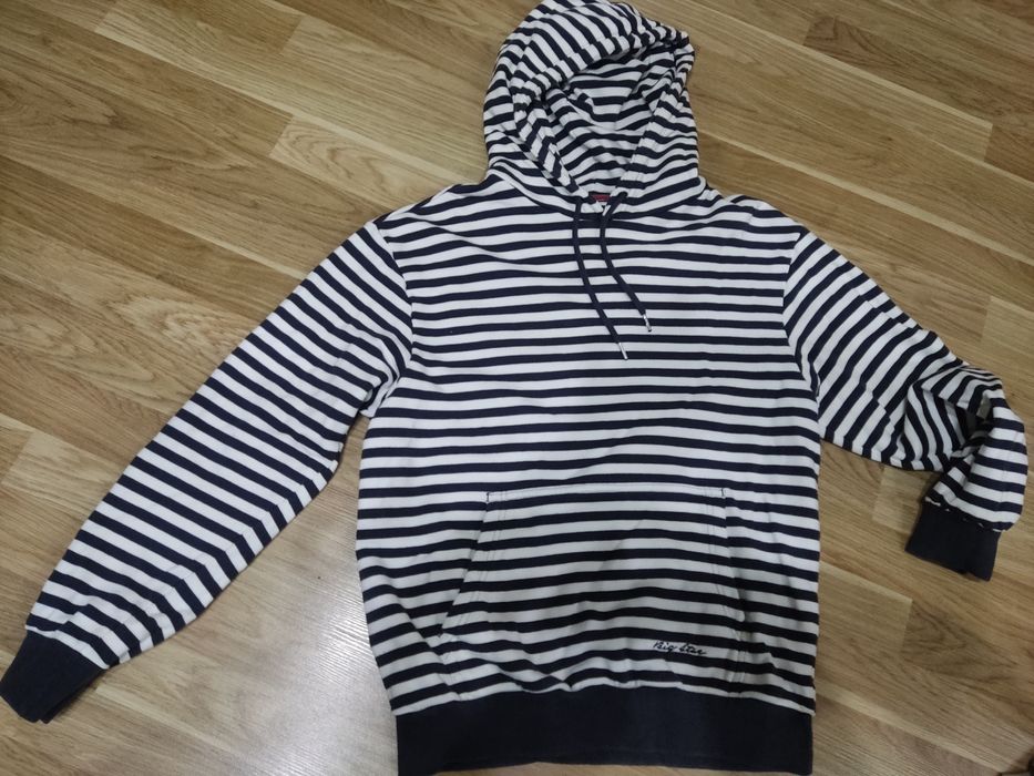 Bluza męska S ale i unisex białe granatowe paski bdb