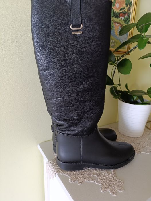 Kalosze czarne/kozaki, skóra naturalna 36 Gino Rossi