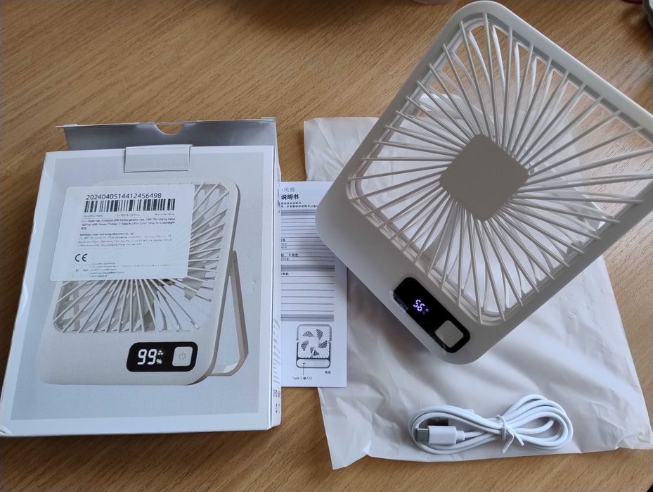 Вентилятор компактный мини аккумуляторный автономный тихий USB-C
