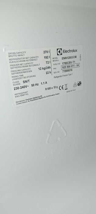 Electrolux ENN12803CW uszkodzona, całoś lub części