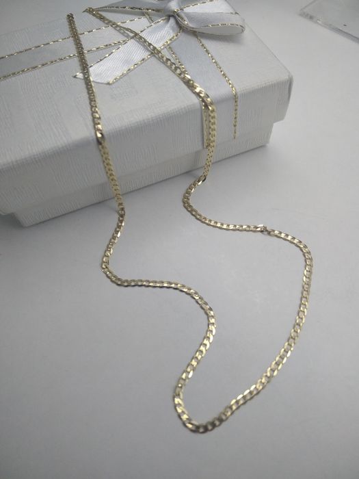 Złoty łańcuszek drobna pancerka złoto 585 długość 50 cm 693