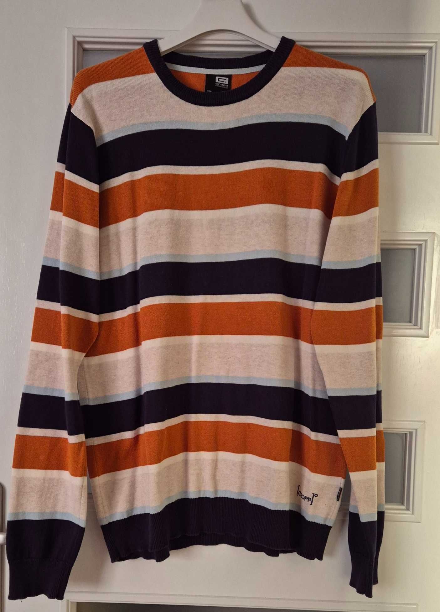 Cropp cienki męski swetr w paski roz XL