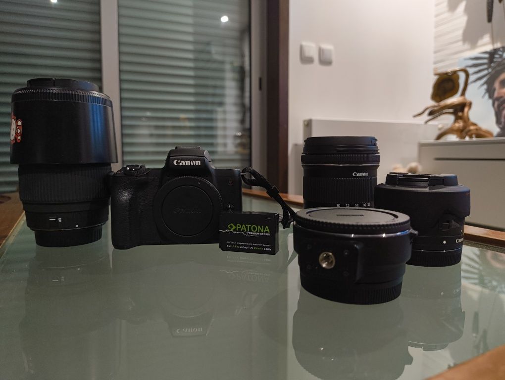 Canom M50mk2 com 3 lentes