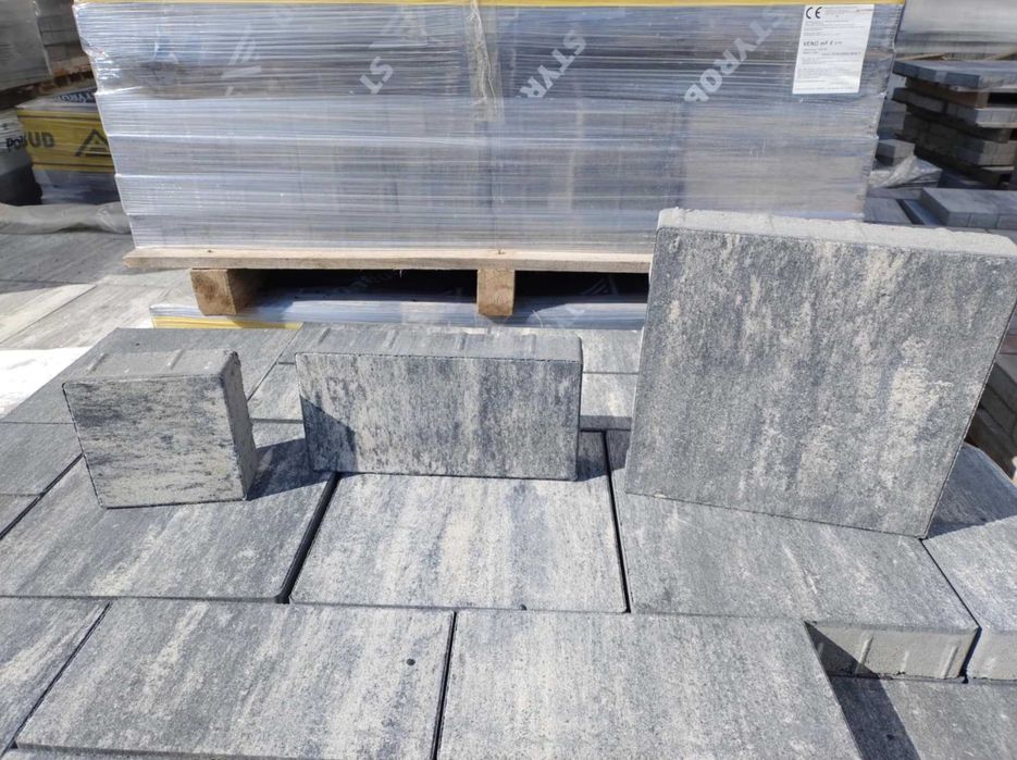 Kostka brukowa VENO 6 cm kolor stalowo bialy