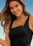 B.P.C top tankini czarny z poliamidu z recyklingu ^36