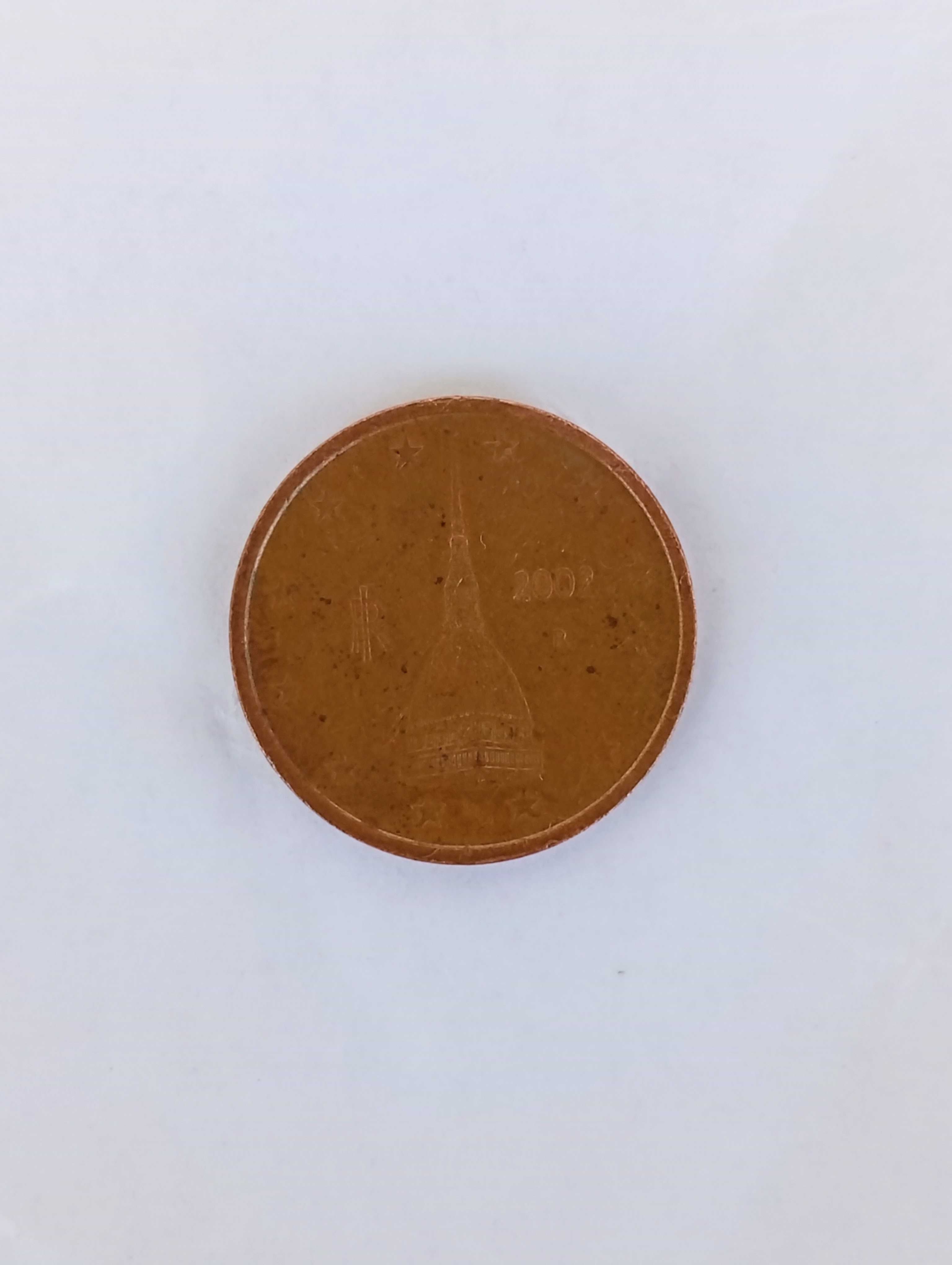 Moeda de 2 cêntimos, Itália 2002, difícil de encontrar (com oferta)