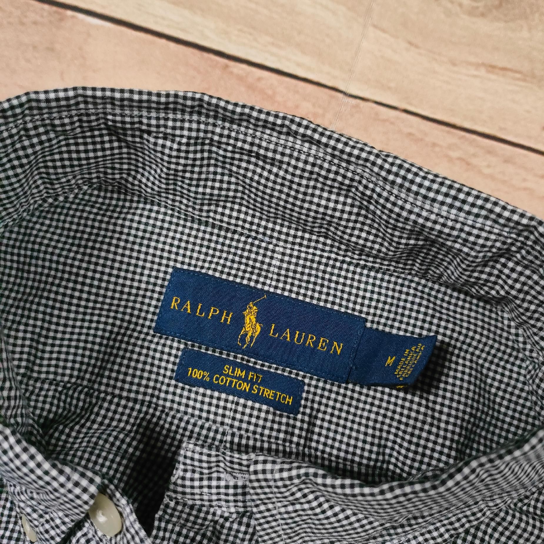 RALPH LAUREN Koszula Męska w Kratkę Slim Fit Logowana r. M