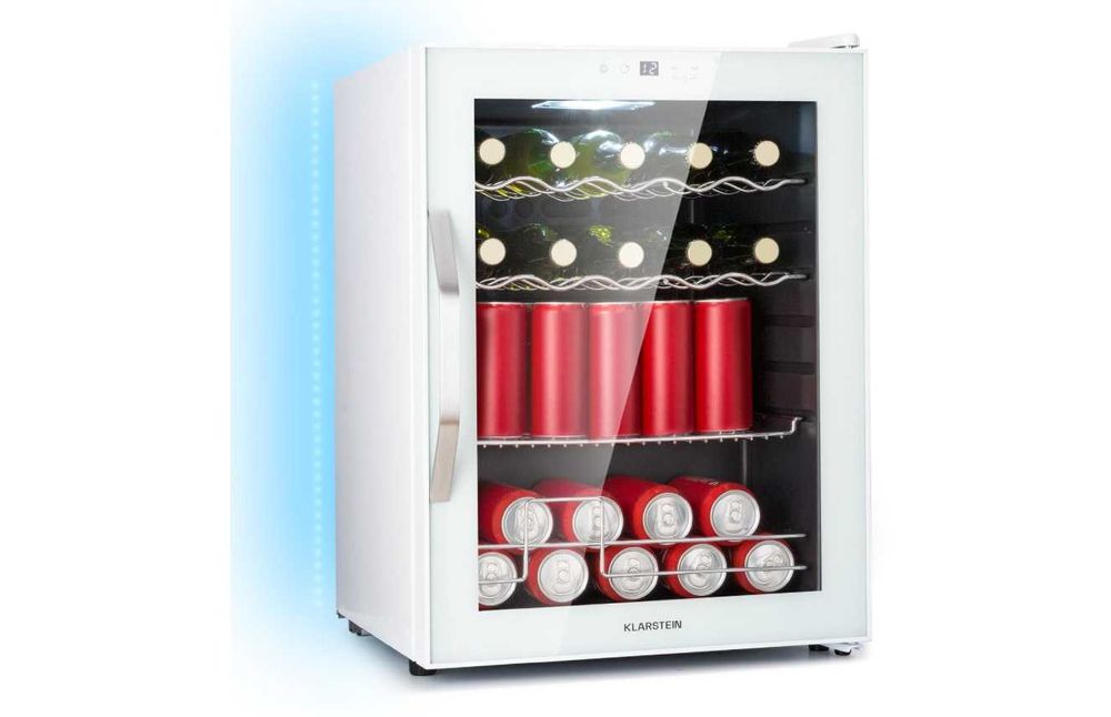 Lodówka szklane drzwi, biała, witryna 60L Klarstein   S-288