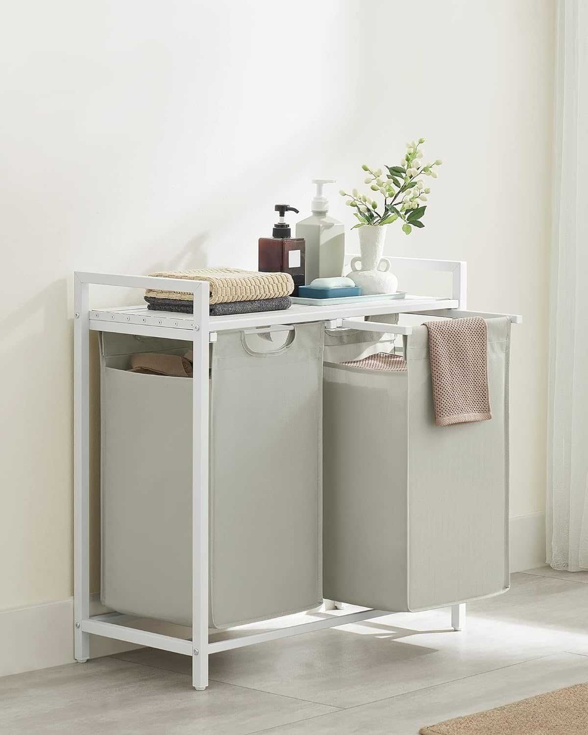 Nowy kosz na pranie/ organizer/ pojemnik/2 komory/2x46L/VASAGLE !7759!