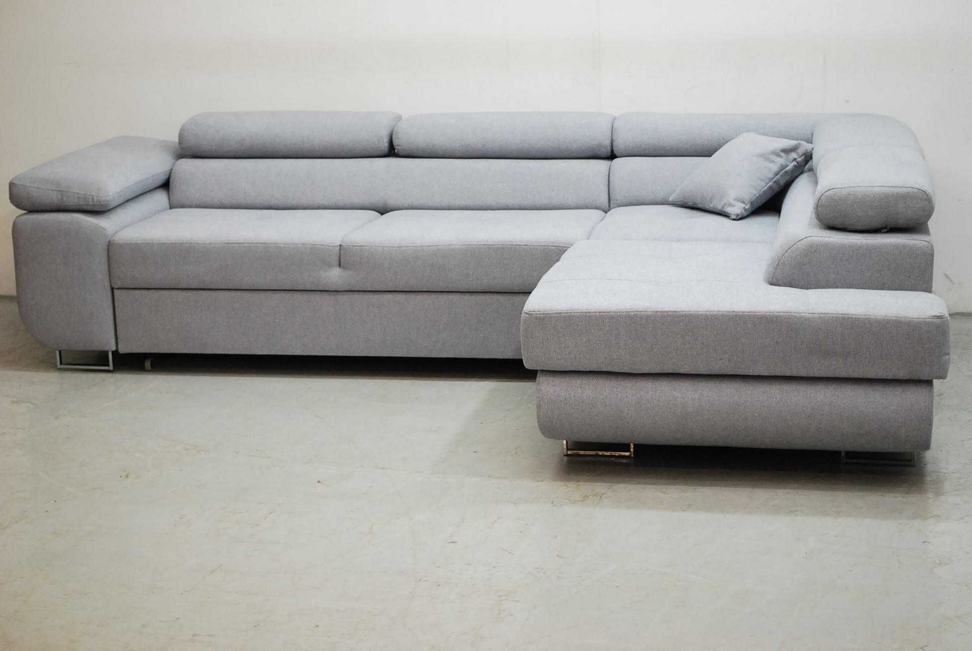 nbw DESIGN NOWOCZESNY narożnik z funkcja spania + pojemnik, sofa tkani