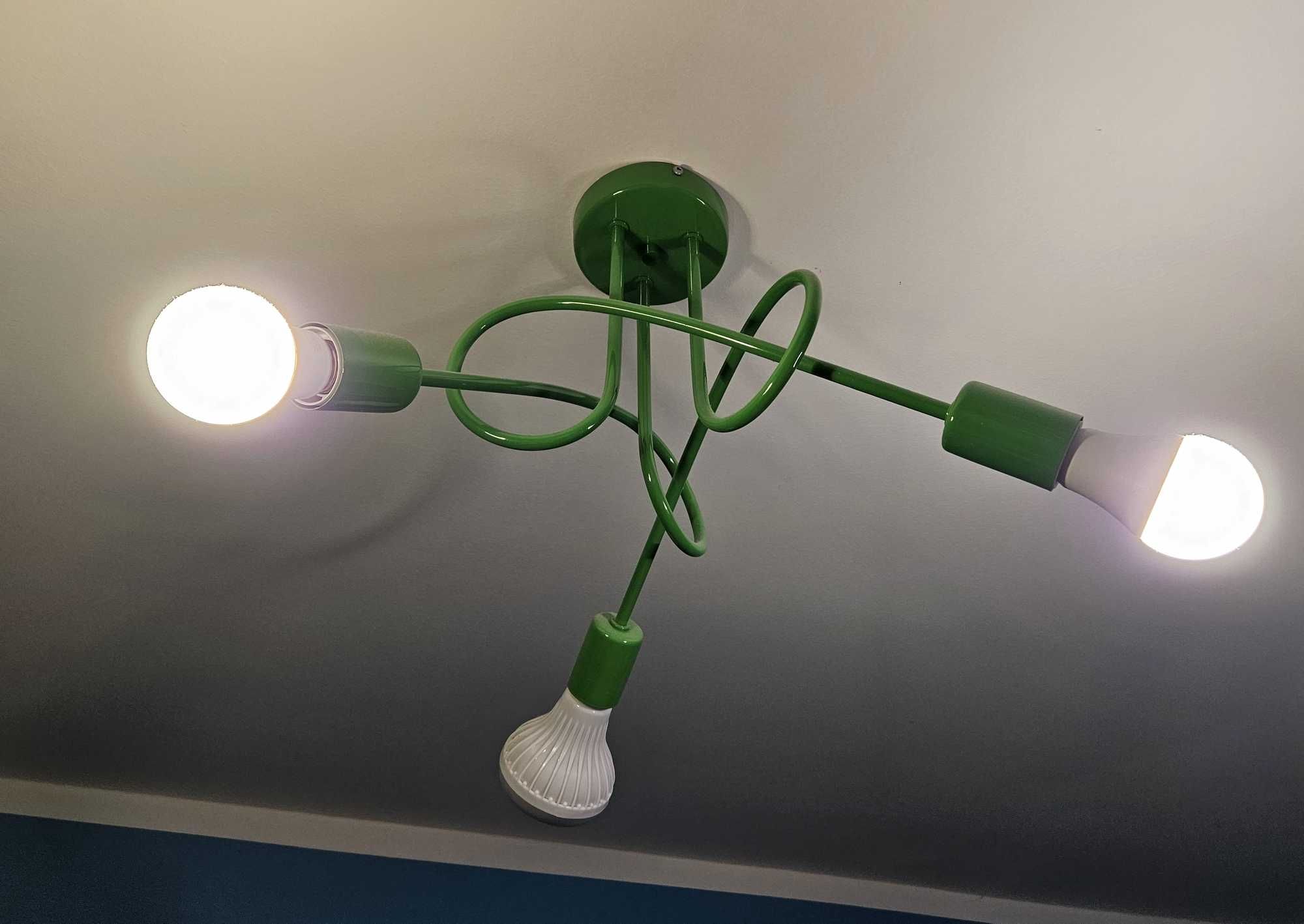 Lampa sufitowa dziecięca 3-punktowa Moderno loft, zielona, stan bdb