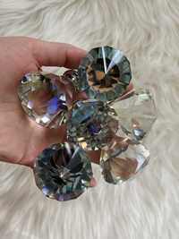 Zestaw 6 sztuk uchwyt kryształowy do mebli diament kryształ tk maxx