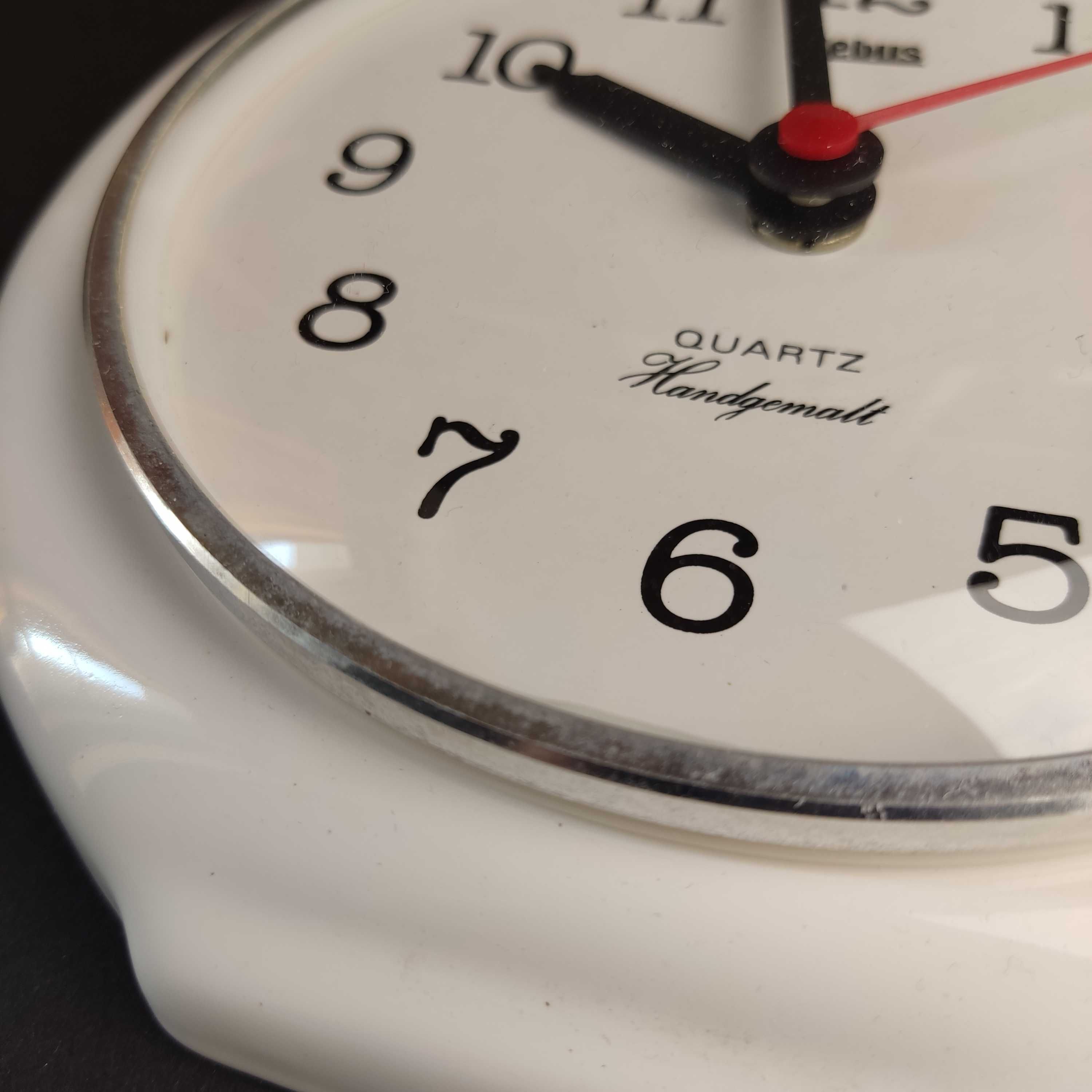 Zegar kwarcowy ceramiczny MEBUS - mechanizm Junghans - sprawny