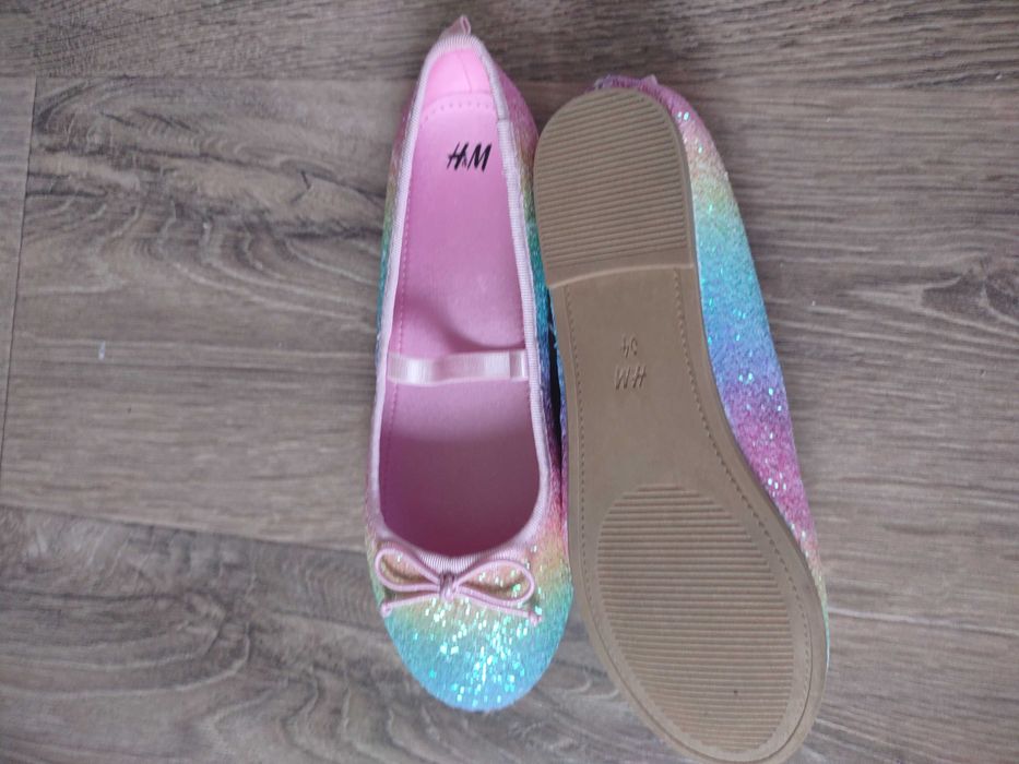 Buty dziewczęce błyszczące baleriny rozmiar 34