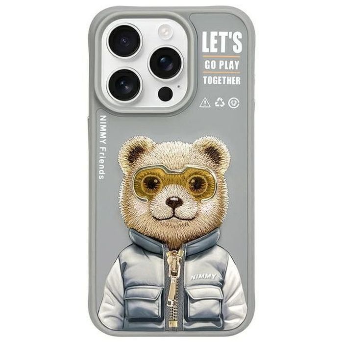 NIMMY futerał COOL&CUTE 2.0 Bear do IPHONE 15 Pro Max szary