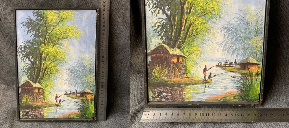 Картина рыбаки подписная