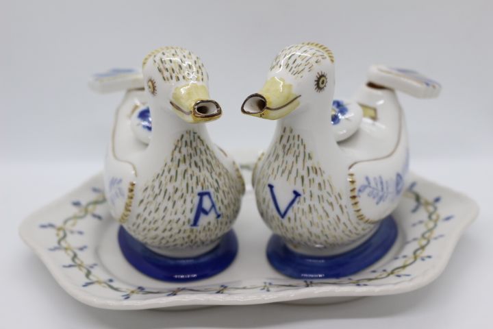 Galheteiro Patos em Louça de Viana do Castelo Marcados e Numerados