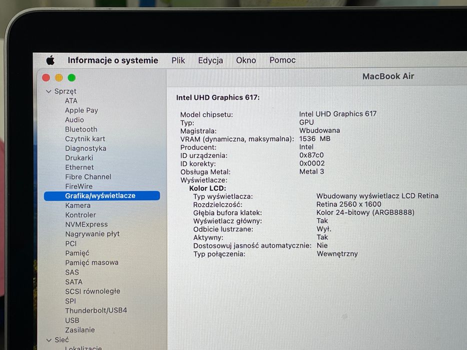 2019 MacBook Air A1932 13" i5 1,6Ghz 8GB 128GB