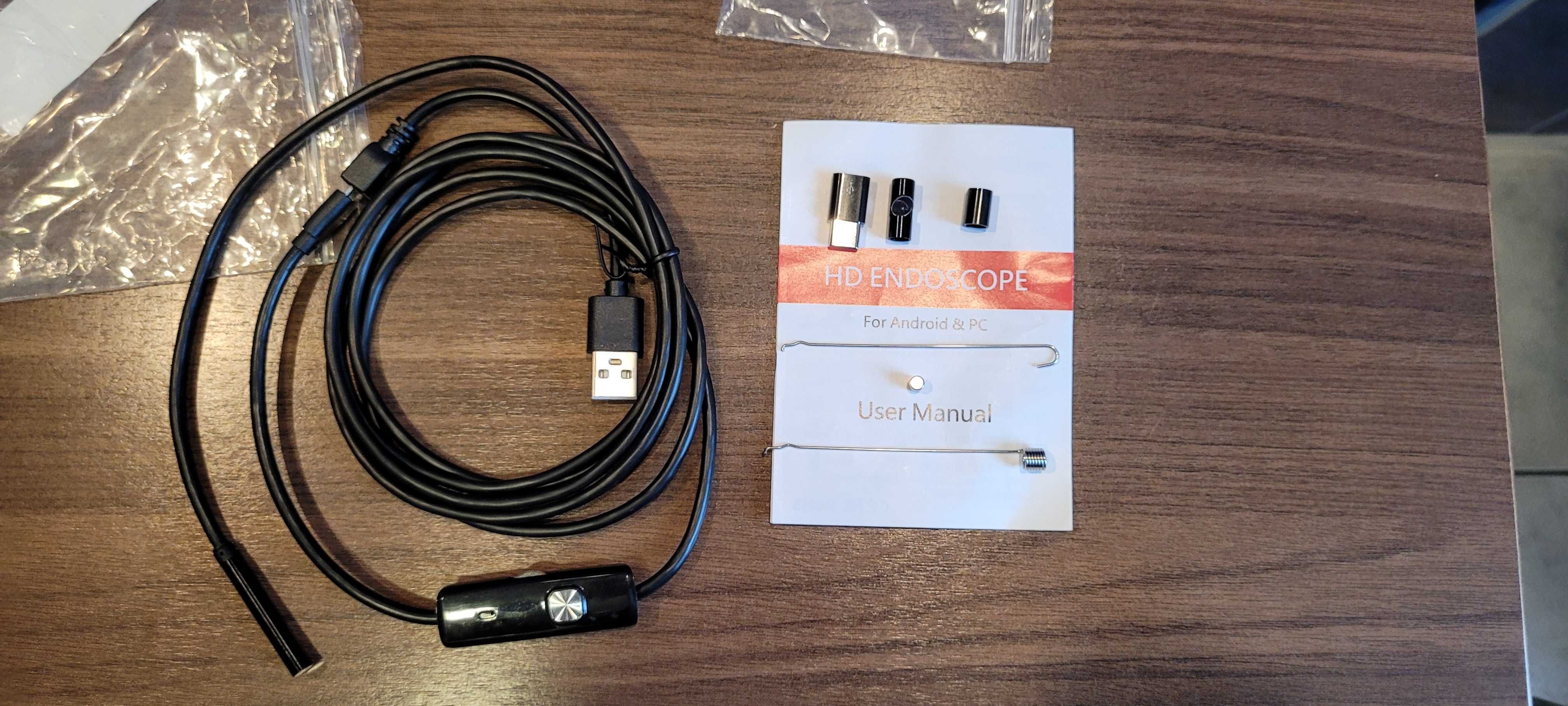 Endoskop, kamera inspekcyjna IP 67, 5mm Android, PC, USB, 6 LED.