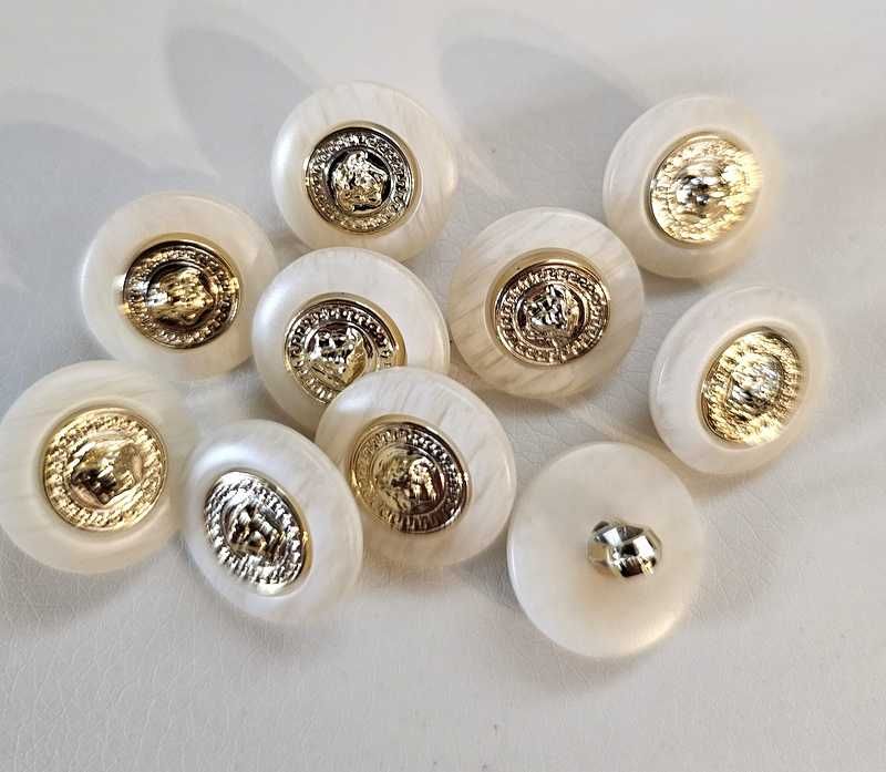 Guziki złote z Meduza Versace małe nowe średnica 1,8cm 10szt.