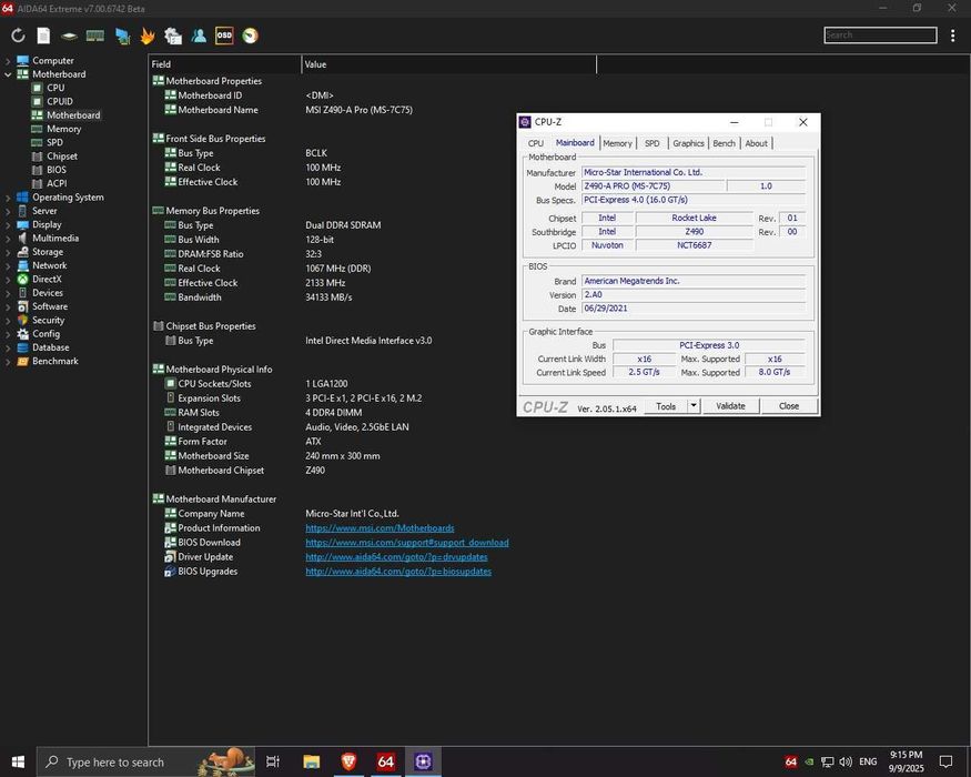 Материнська плата MSI Z490-A Pro (s1200) 10-11 поколiння intel