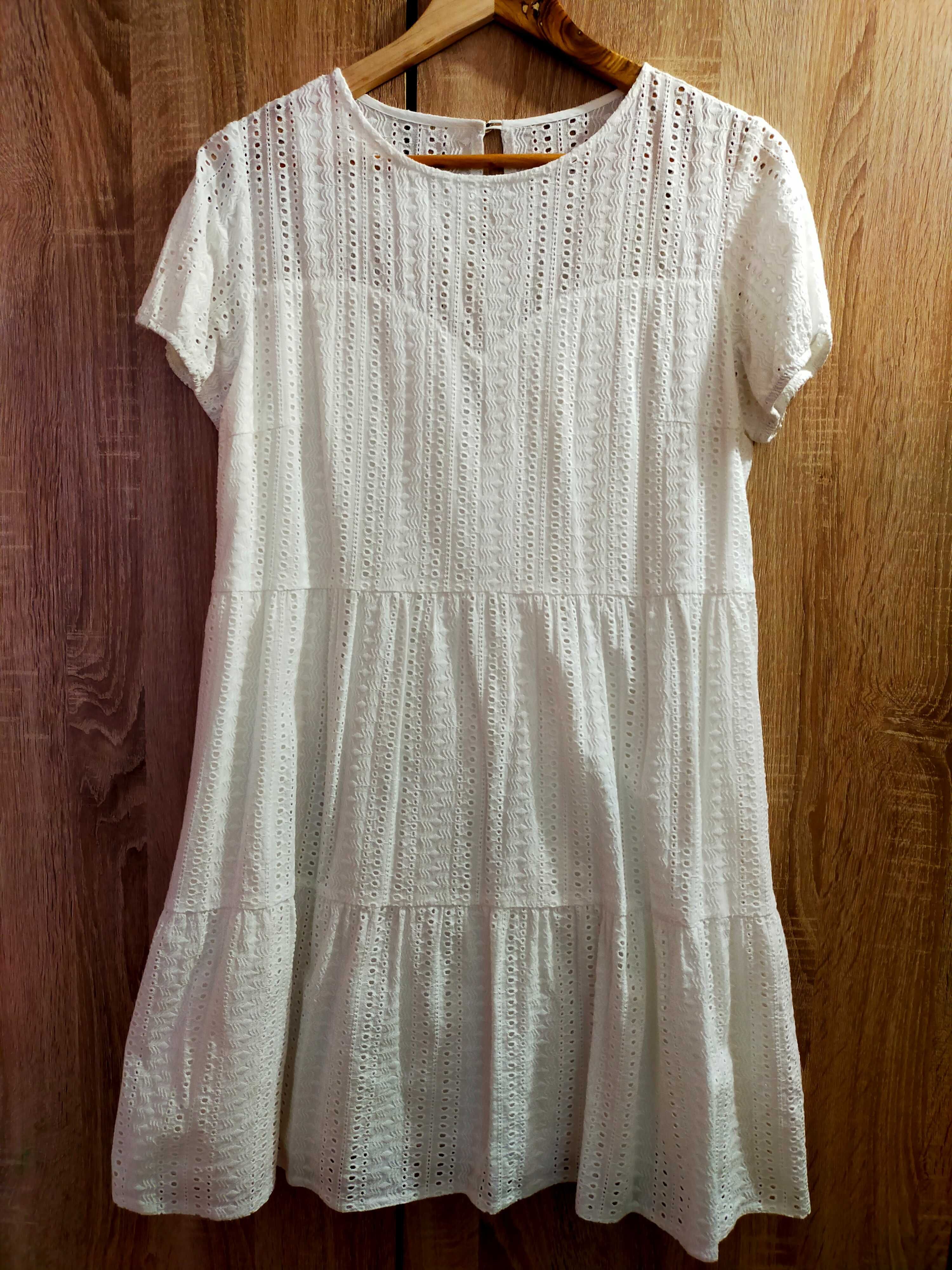Sukienka biała Andora NOWA z metką ażurowa M/L prezenty