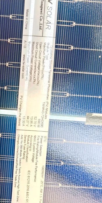 Сонячні панелі Tongwei 590 bif