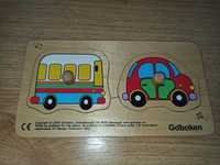 Drewniana układanka autobus samochód Goboken