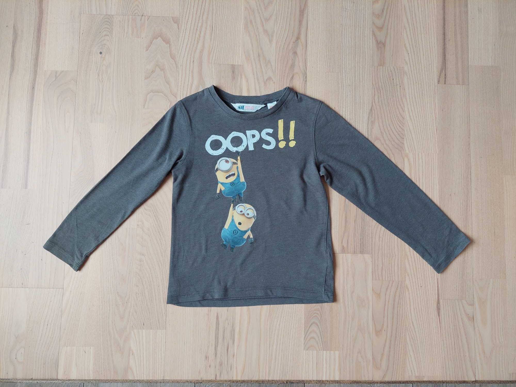 Bluzka H&M roz110/116 Minionki z długim rękawem HM