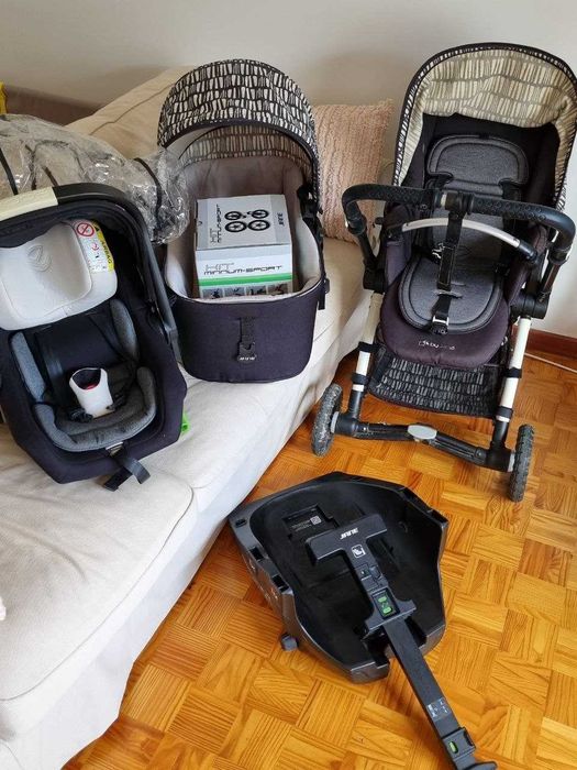 Carrinho de Bebé 3 em 1 Jane Minnum - Completo (Ovo, Alcofa e Cadeira)