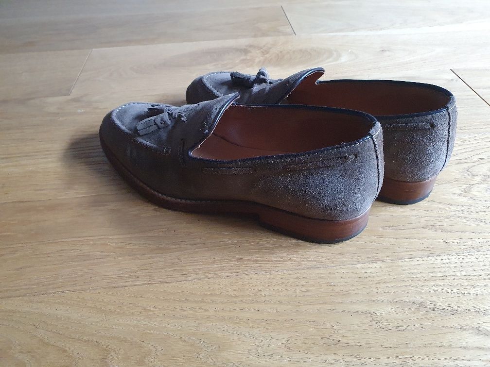 Mokasyny massimo dutti 41 26,5cm drewno, skóra