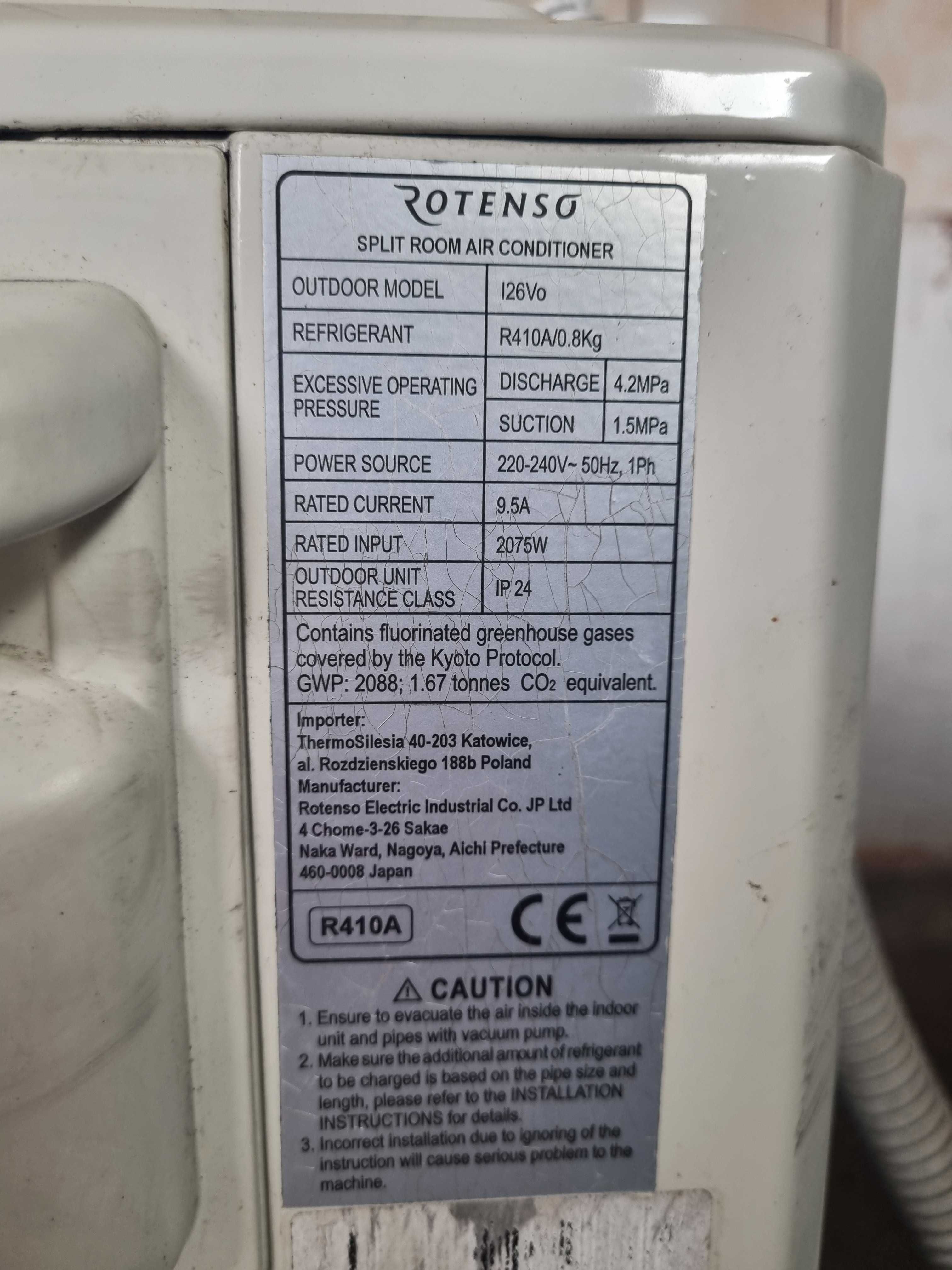 Klimatyzator Gree GWH12QB-K6DNB8I/O oraz ROTENSO I26VO zewnętrzny