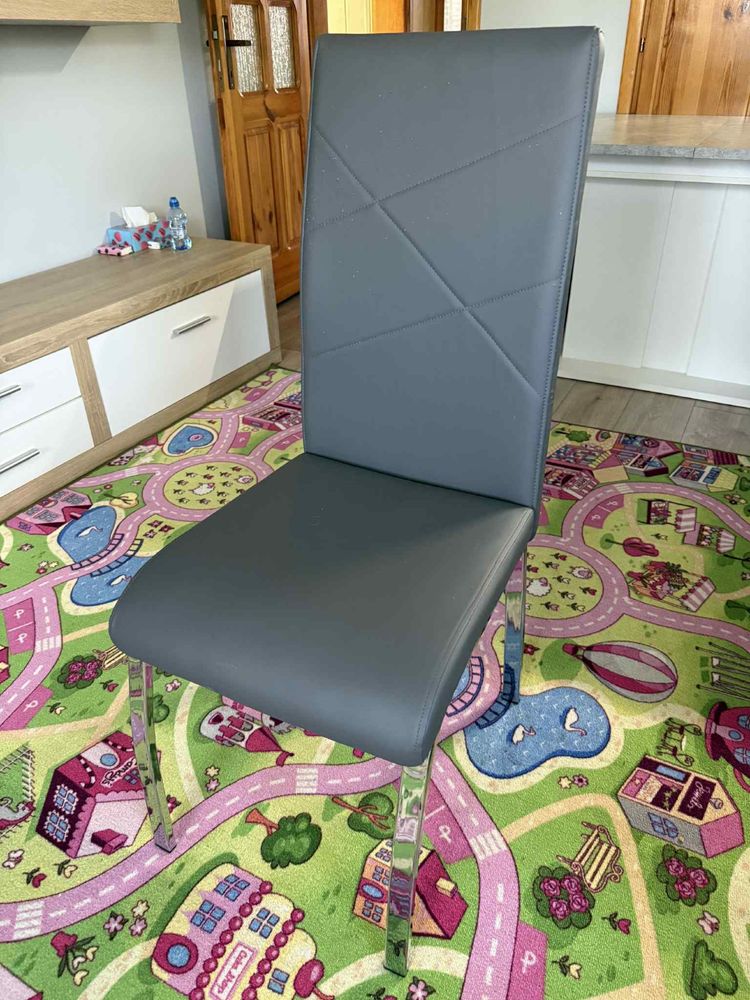 Komplet 4x Krzesla grafitowe