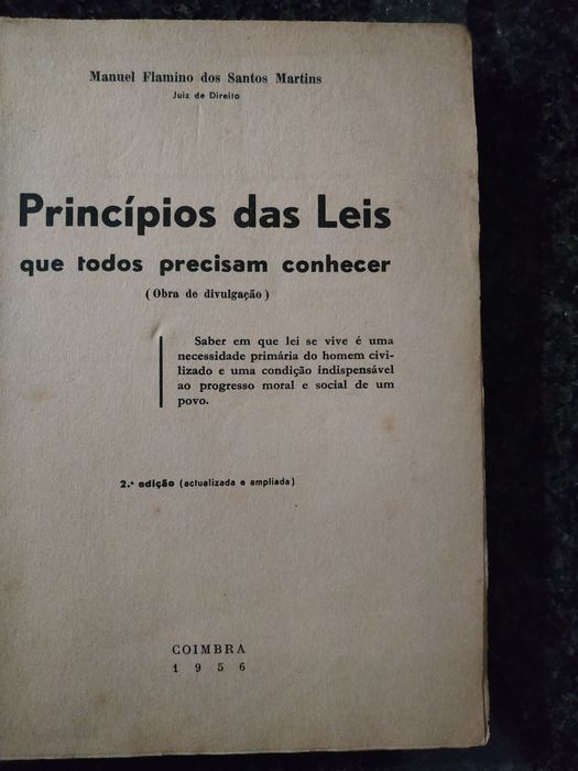 Livro Princípios das Leis que todos precisam conhecer de 1956