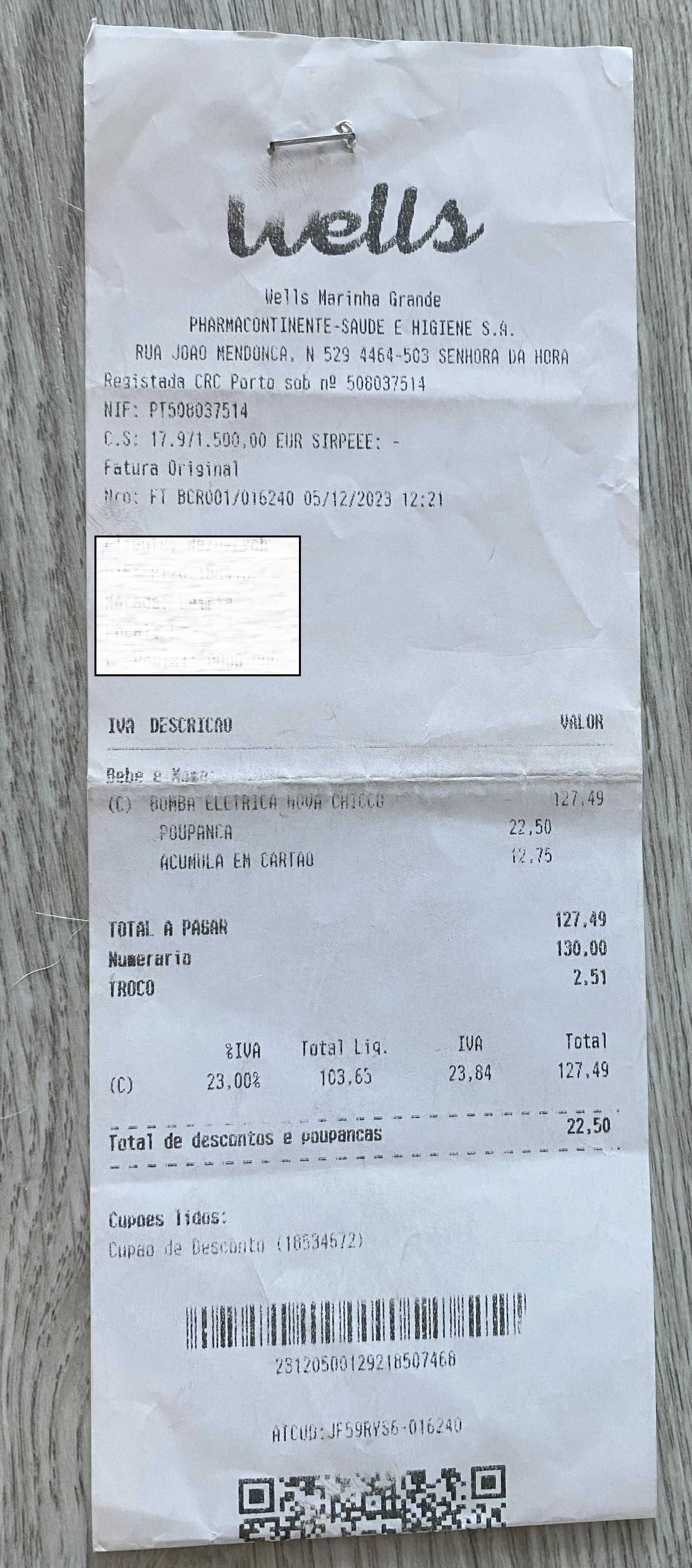 Bomba de leite elétrica Chicco