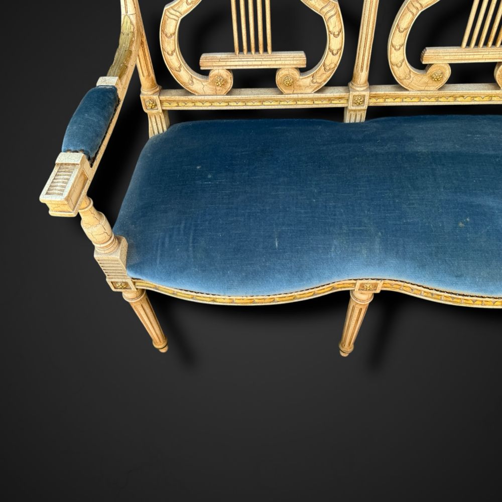 Zestaw mebli w stylu Ludwika XVI sofa krzesła stolik p5/280412