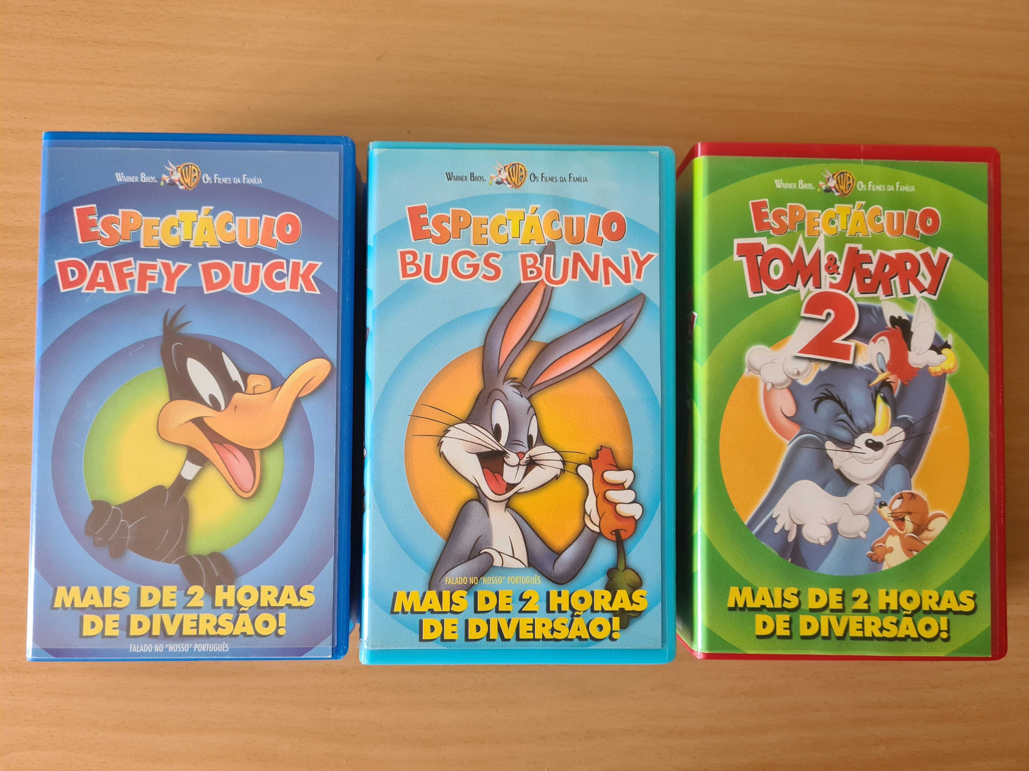 3 packs VHS com desenhos animados da coleção "Espectáculo"