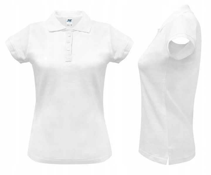 Koszulka Polo Damska Polówka Bawełniana Jhk Popl-200 Biała Wh R. Xl