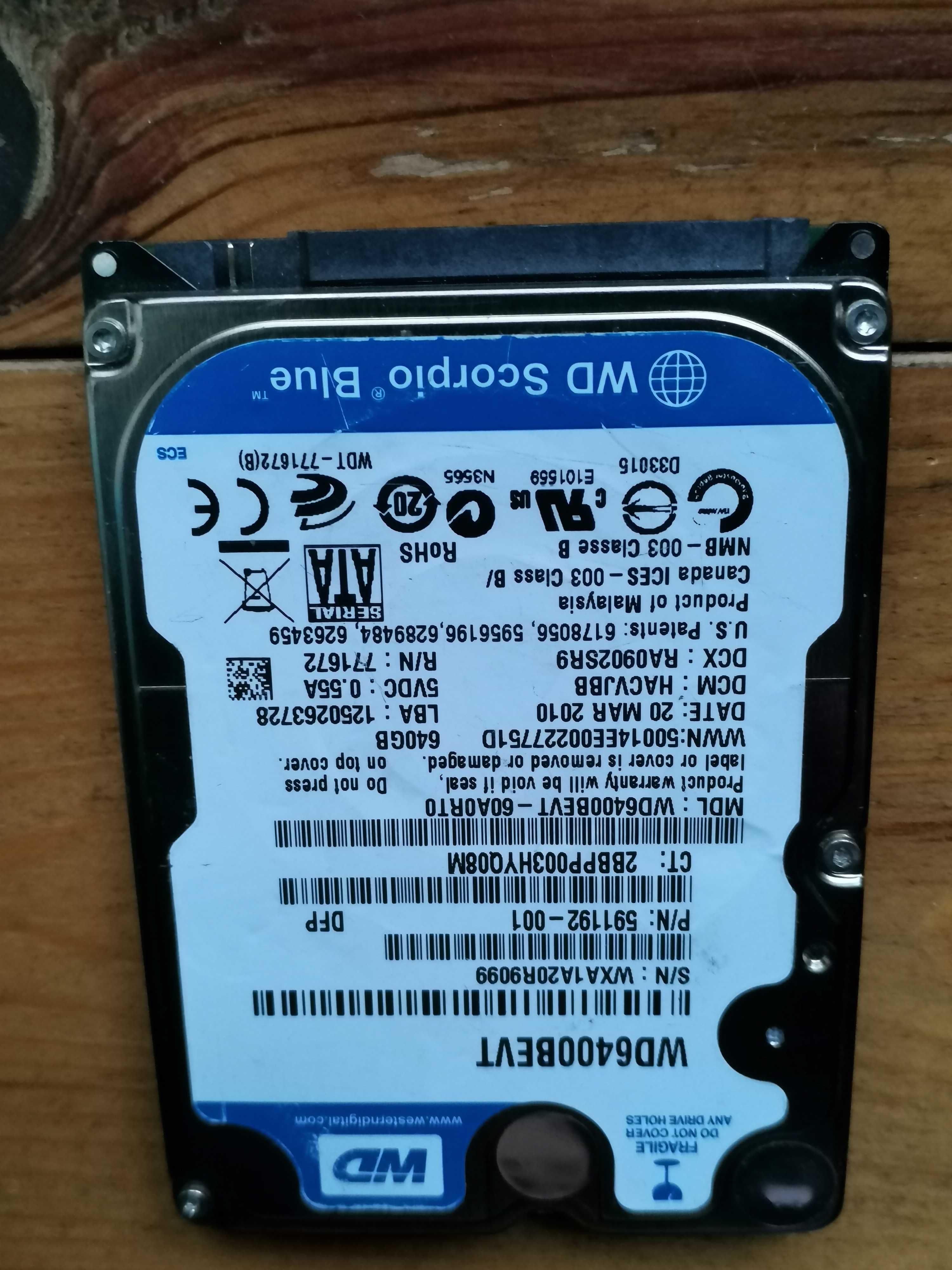 Dysk WD Scorpio Blue 640GB