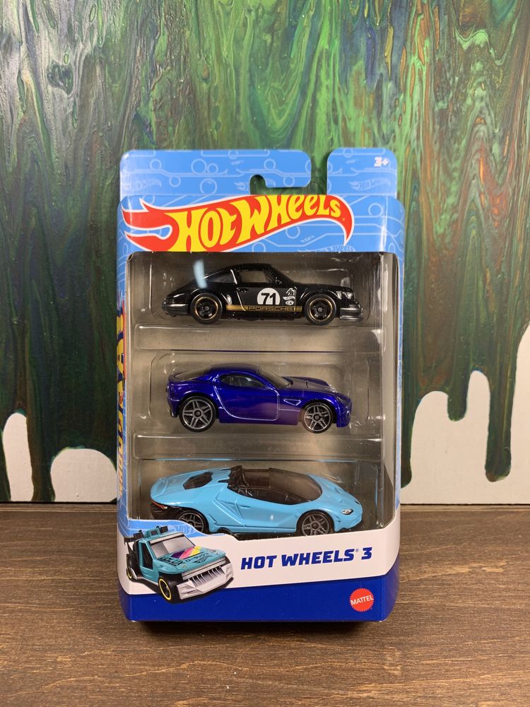 Крути подарунковий набір(3 пак, 3 pack) Hot Wheels Porsche, Lamborhini