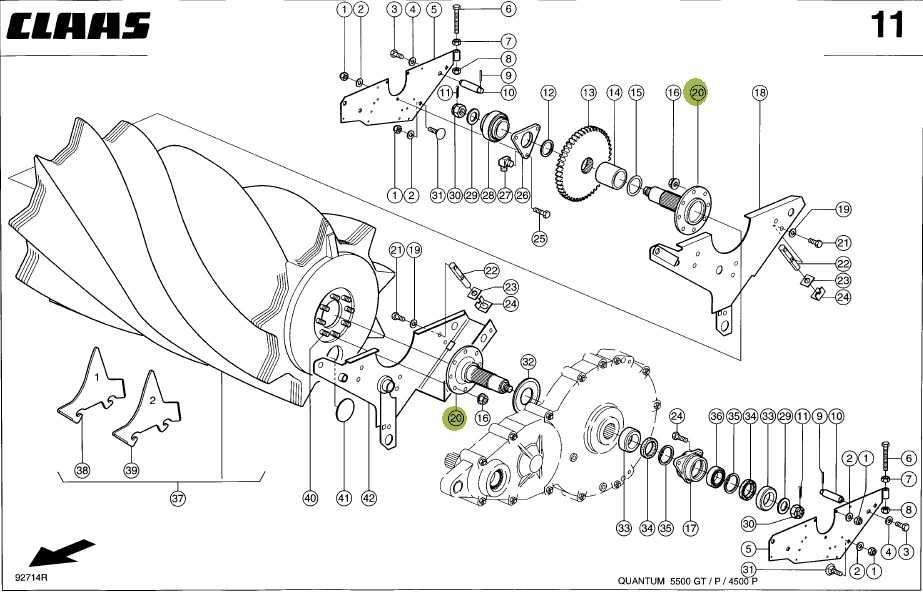 Piasta koło napędu rotora przyczepy samozbierającej CLAAS QUANTUM
