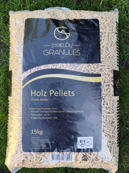 pellet drzewny Strielciu Granules 1050 kg 70 worków 1350zł/t z dowozem