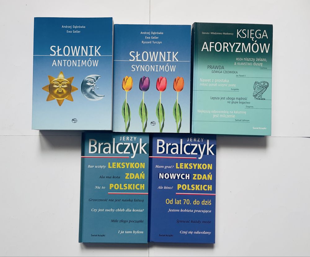 Zestaw 7 x słowniki Bralczyk Miodek synonimy polszczyzna zdania polski