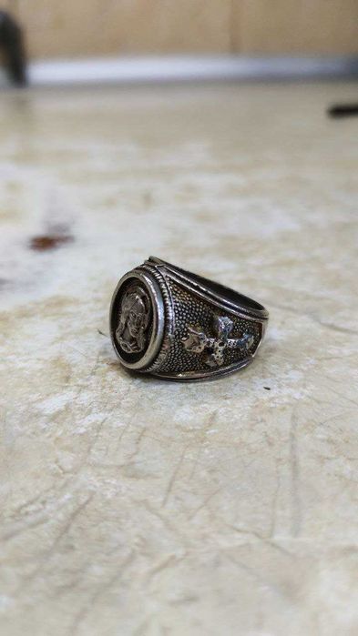 Перстень Печатка белый металл 13 грамм