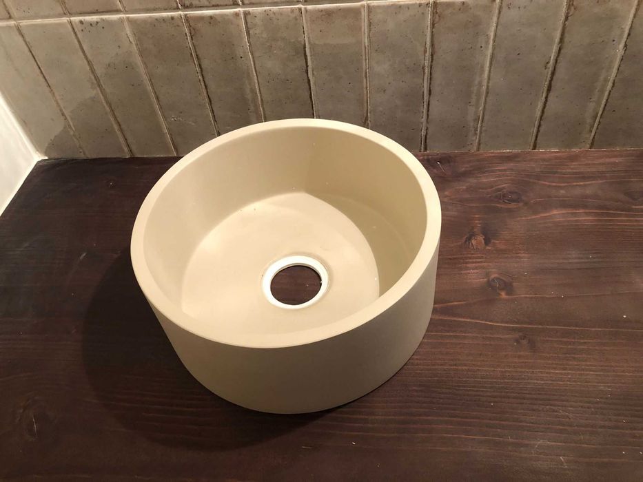 Lavatório de pousar circular 25 x 10 cm resina de poliuretano - novo