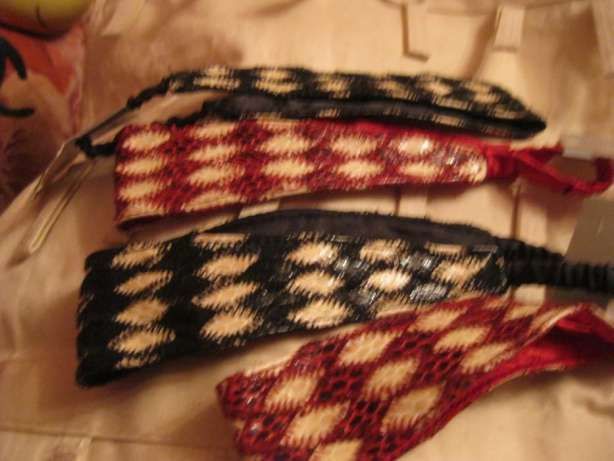 Повязка на волосы заколка под кожу черная и бордо франция стеганная