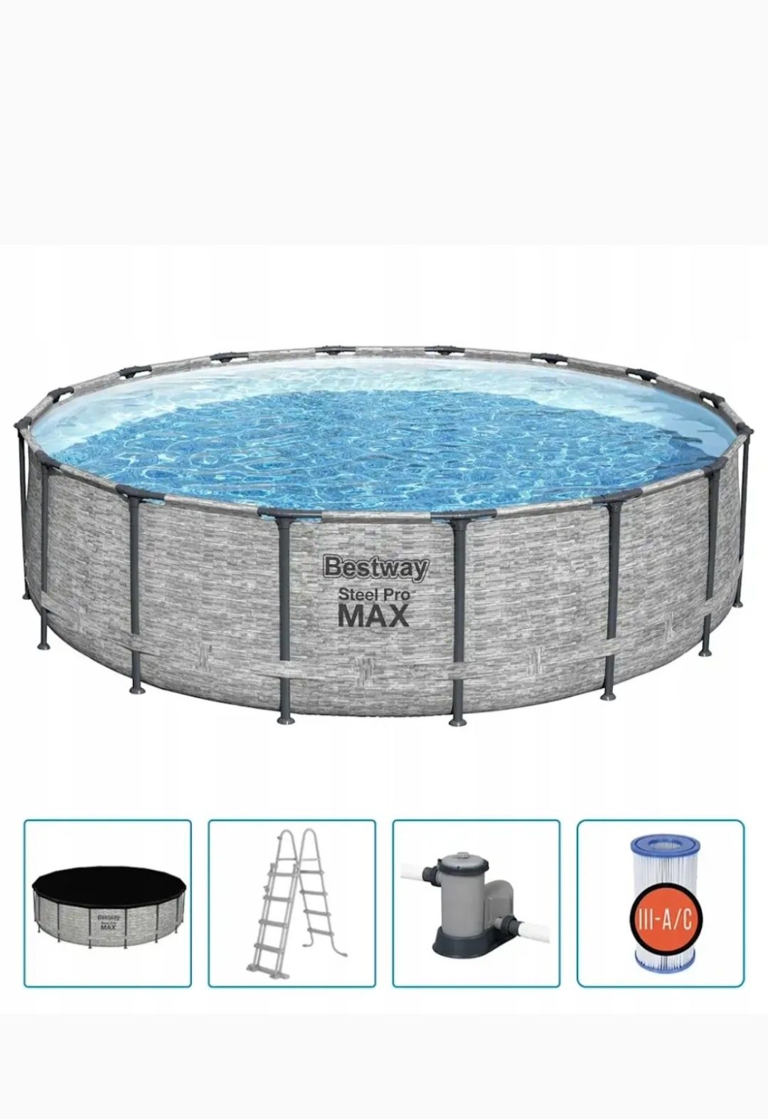 BASEN NOWY ogrodowy na stelażu Steel Pro MAX™ BESTWAY, 488x122 cm