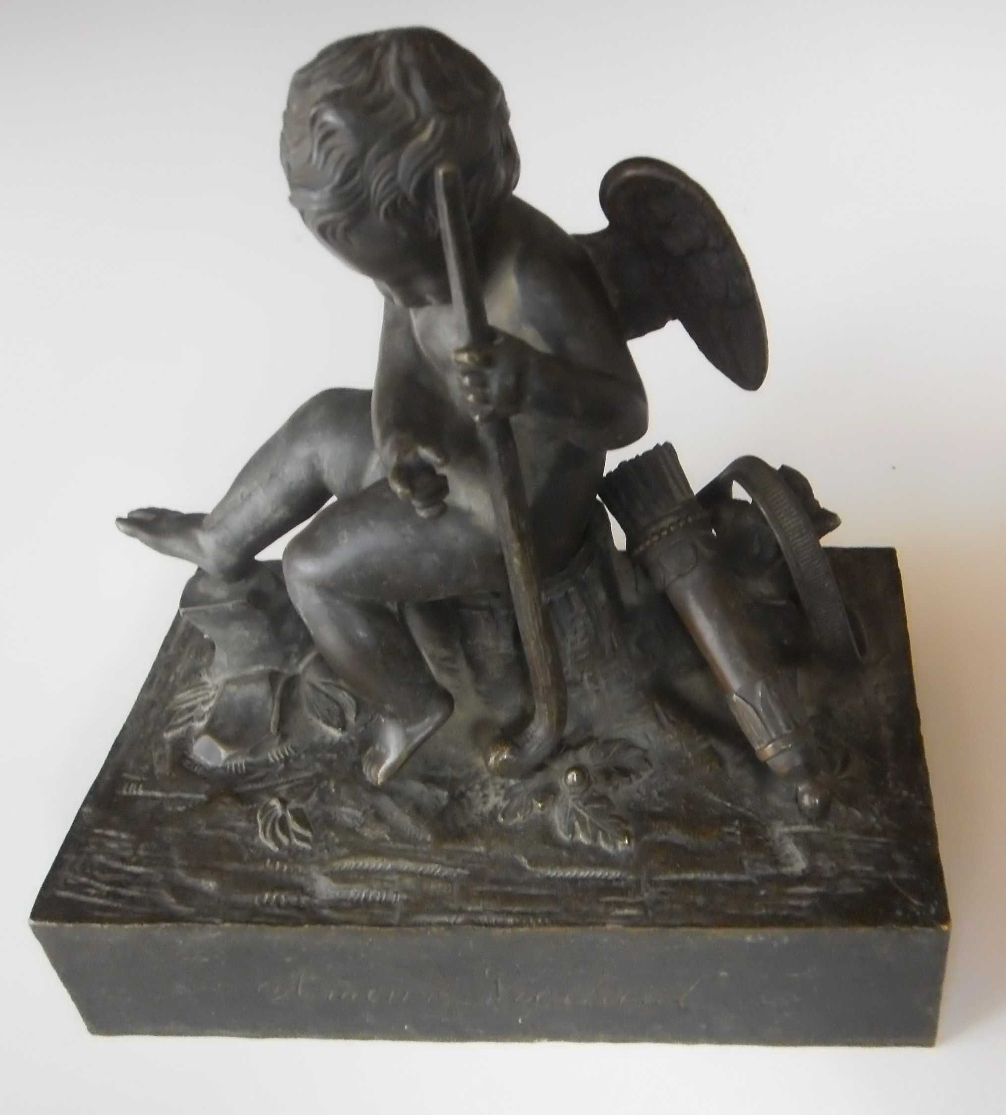 RARO Bronze escuro Cupido "Amour Vigilant" - França Séc. XIX
