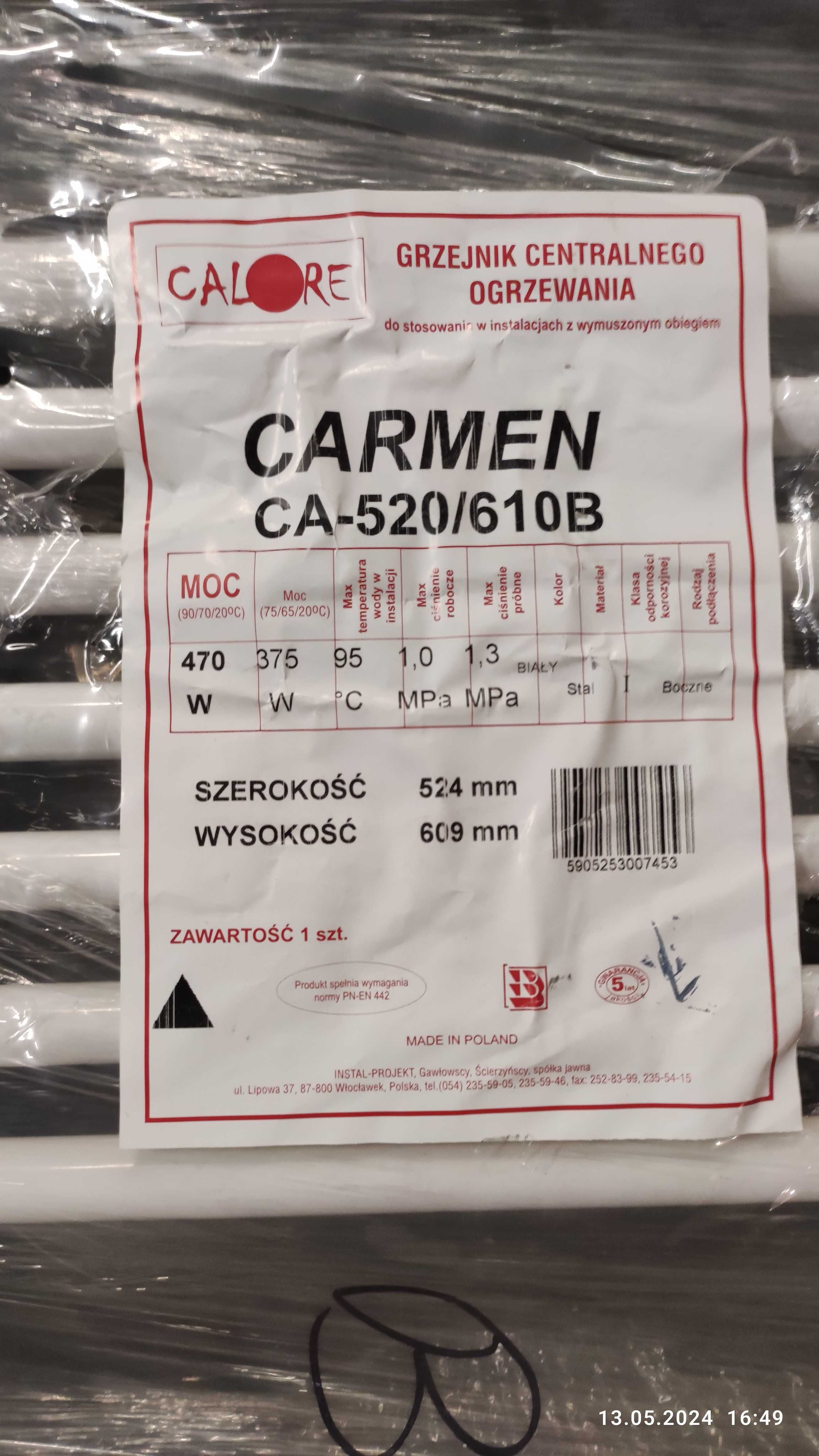 Grzejnik łazienkowy CARMEN CA-520/610B