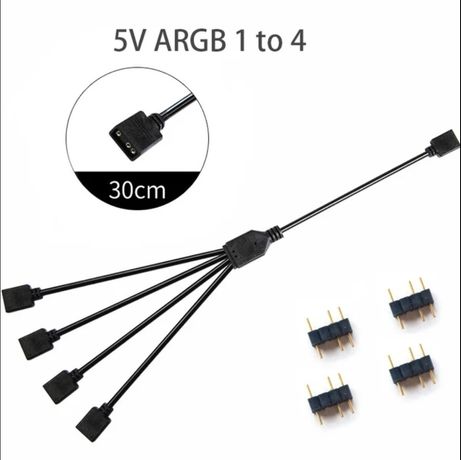 Rozdzielacz splitter hub 3 pin ARGB RGB 1 na 4
